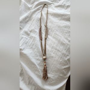 Tassled Long Beaded Necklace (adjustable length!)